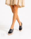 CHANEL Espadrille Dark Grey/ Black Leather
