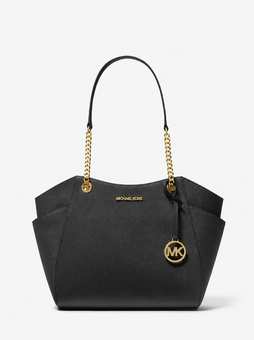 [AT DELHI ] MICHAEL KORS  Jet Set Large Saffiano Leather Shoulder Bag Black