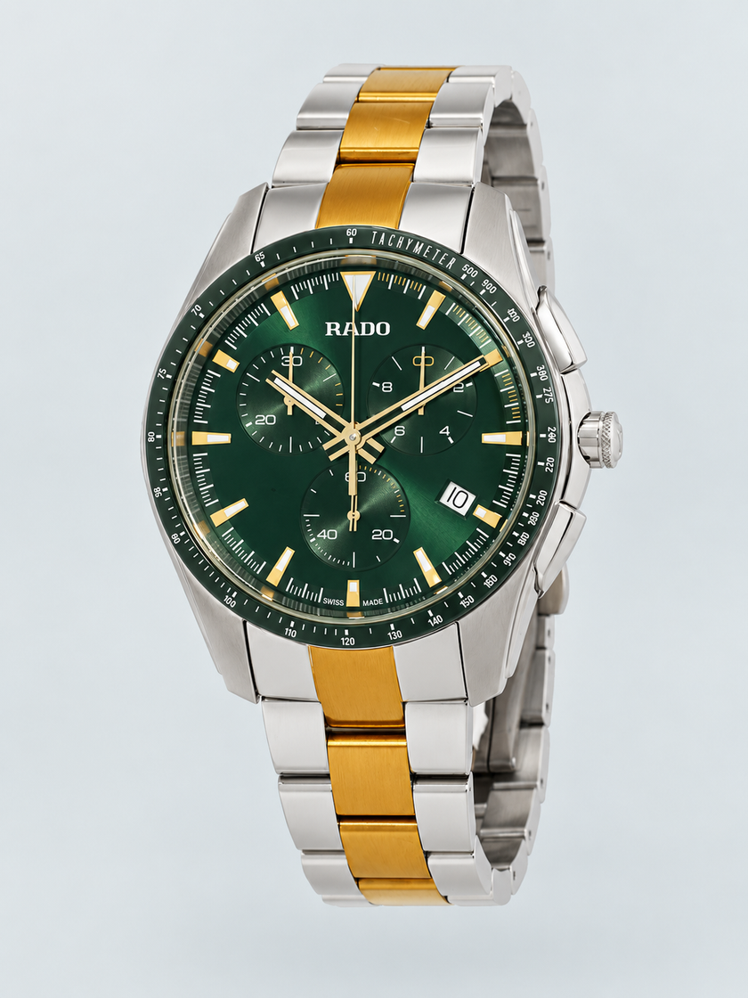 RADO Hyperchrome Chronograph Quartz Green Dial Men's Watch 44MM