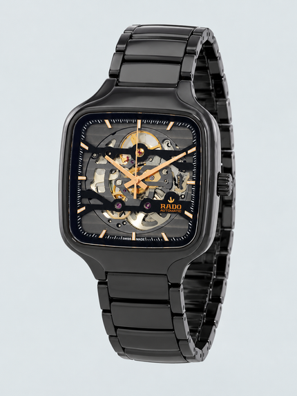 RADO True Square Automatic Skeleton Dial Unisex Watch 38MM