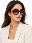 [At India] Salvatore Ferragamo Brown Oval Ladies Sunglasses SF727S 214 53