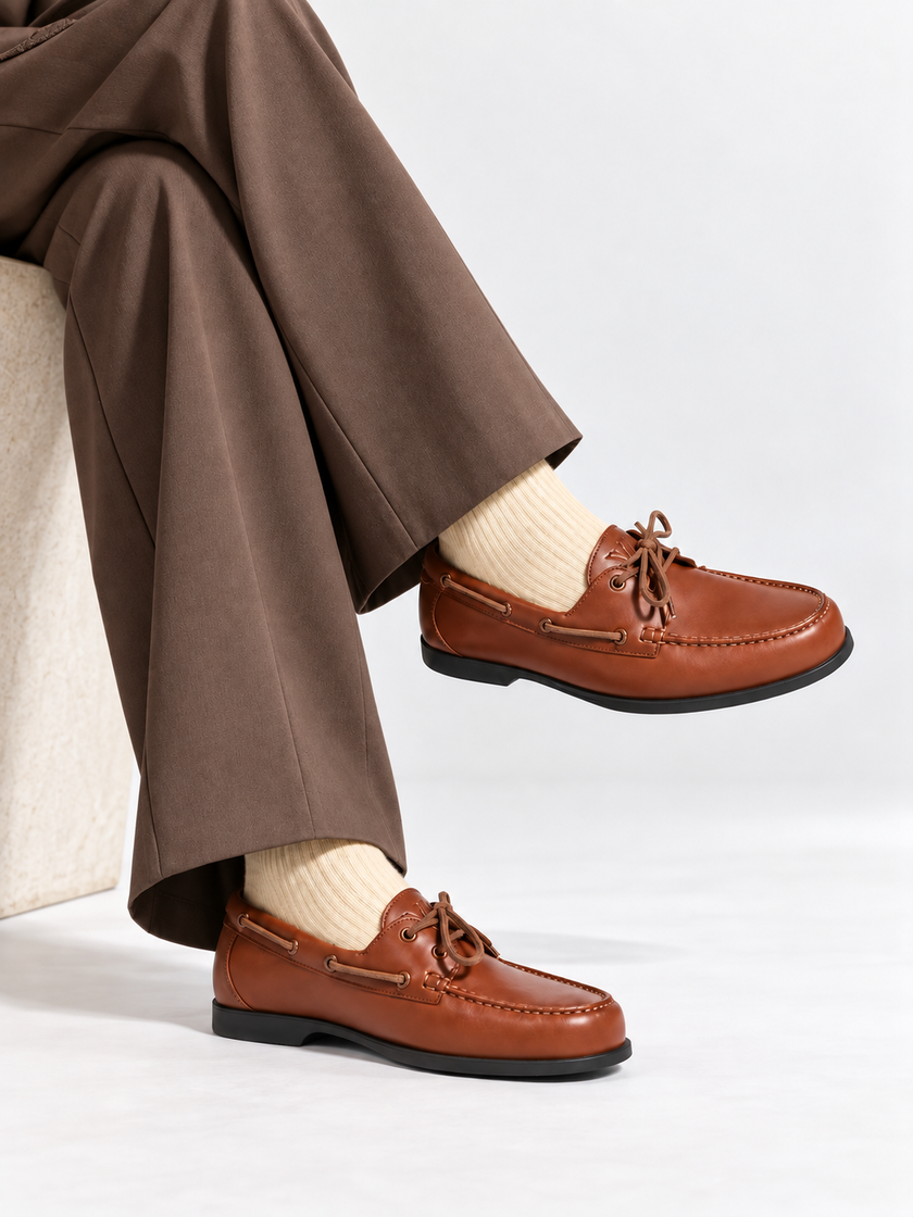 LOUIS VUITTON LV Croisette Boat Shoes - Cognac