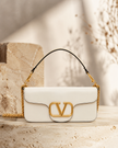 [At India] VALENTINO Loco Calfskin Shoulder Bag - Ivory