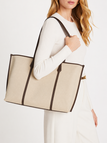 TORY BURCH Perry Canvas Tote - Natural