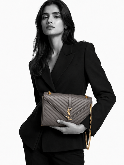 SAINT LAURENT Chevron Shoulder Bag