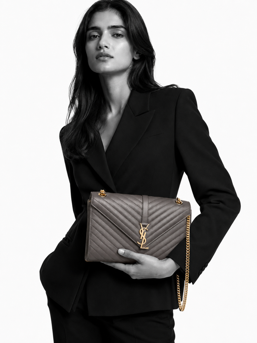 SAINT LAURENT Chevron Shoulder Bag