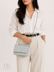 CHANEL Classic Quilted Wallet on Chain WOC Grey Lambskin Gold Hardware