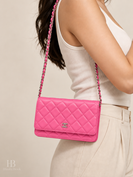 [Unused / Like New]CHANEL Classic Quilted Wallet on Chain WOC Pink