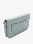 CHANEL Classic Quilted Wallet on Chain WOC Grey Lambskin Gold Hardware