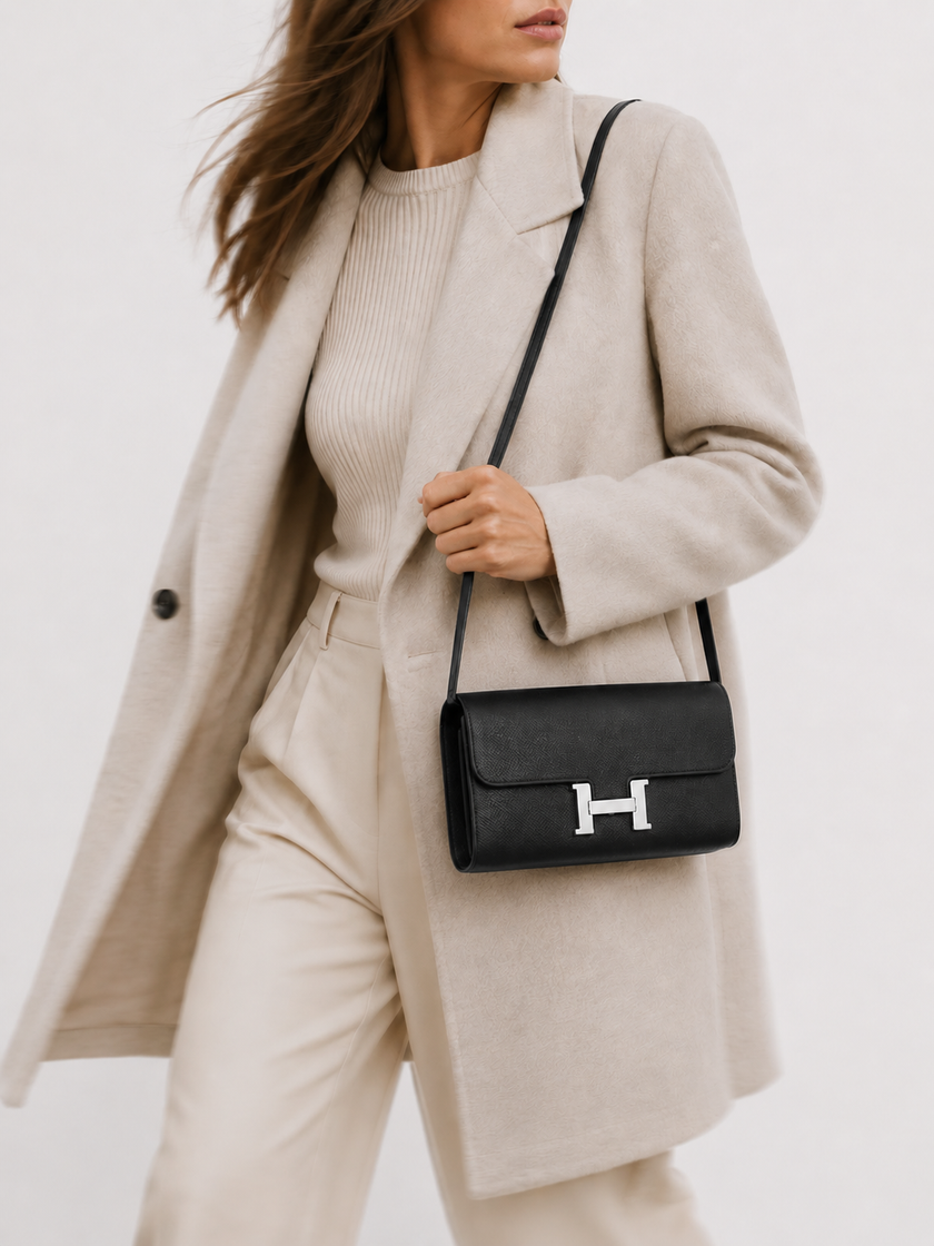 [Brand New] HERMES Constance to Go Black Epsom