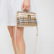 BURBERRY Check Vanity Bag - Beige