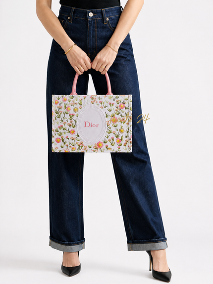 DIOR Canvas Book Medium Top Handle Bag