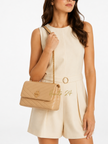 TORY BURCH Small Kira Chevron Shoulder Bag - Apricot
