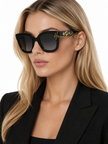 [AT India] GUCCI Grey Butterfly Ladies Sunglasses GG0208S 001 49