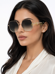 [At India] MARC JACOBS Grey Gradient Green Butterfly Ladies Sunglasses