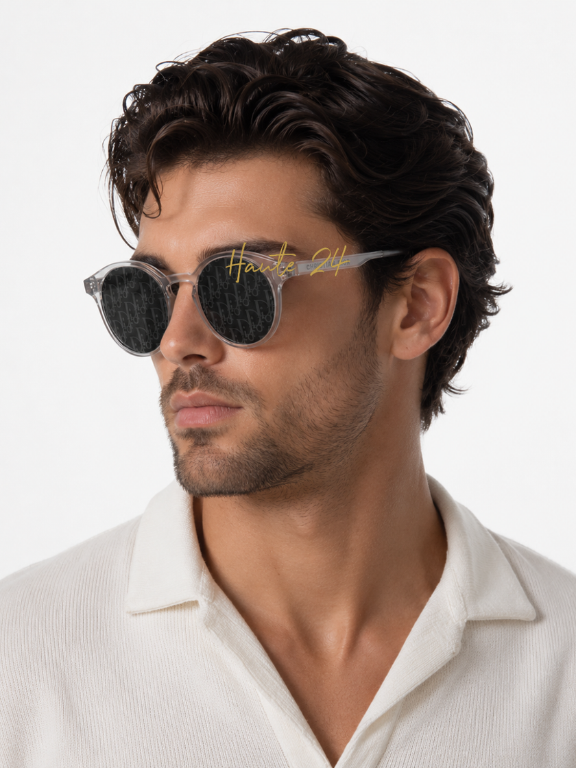 DIOR DIORIDER Smoke Mirror Log Round Men's Sunglasses