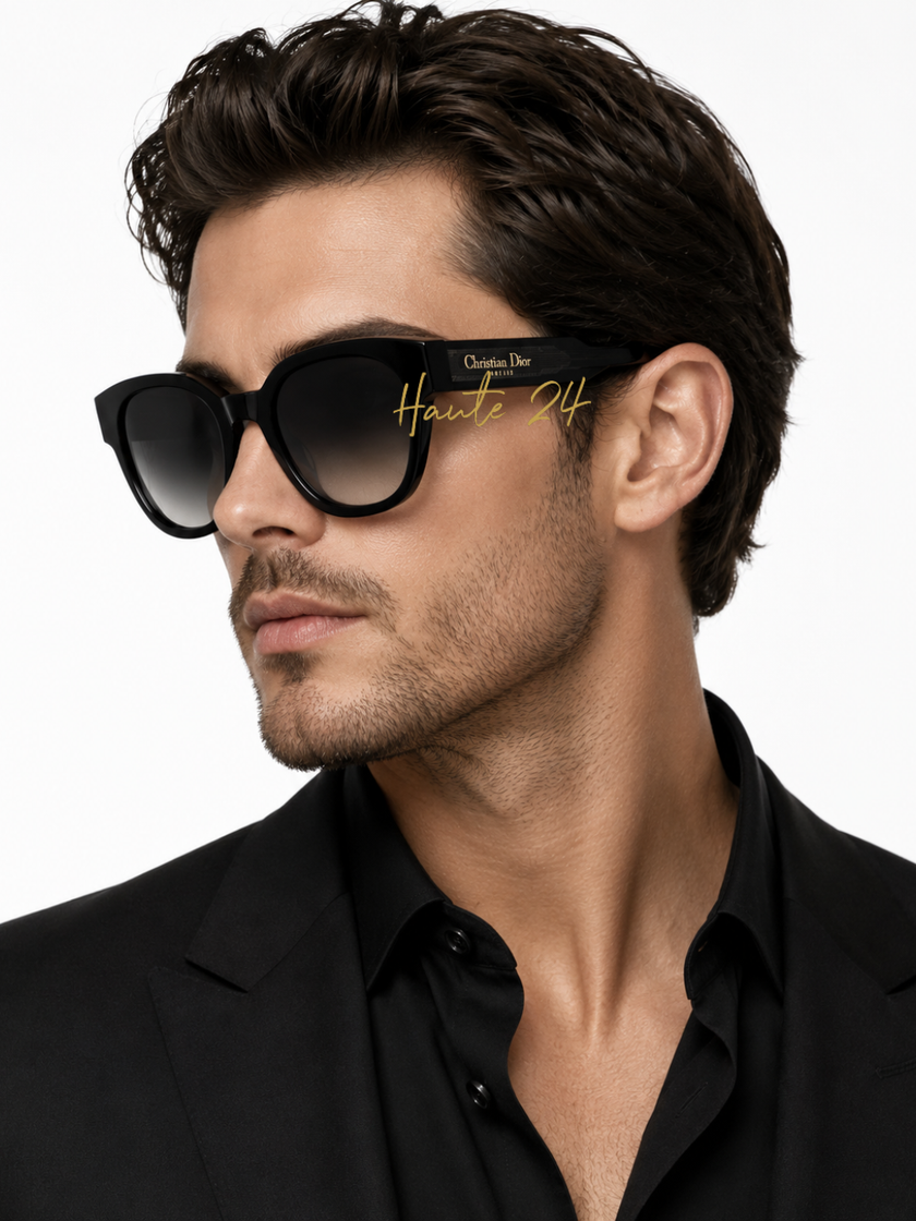 DIOR CHRISTIAN DIOR LABEL R1F Green Gradient Round Men's Sunglasses