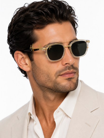 DIOR DIORBLACKSUIT S14I Green Square Men's Sunglasses