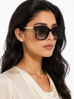 [At India] JIMMY CHOO Grey Gradient Square Ladies Sunglasses TOTTA/G/S 0086/HA 56
