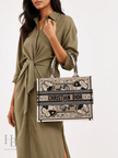 DIOR Book Tote Butterfly Bandana Beige/White