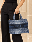 DIOR Denim Book Tote Medium Canvas Tote Bag