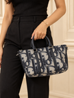 DIOR Maxi Oblique Weekender 25 Canvas Leather Handbag