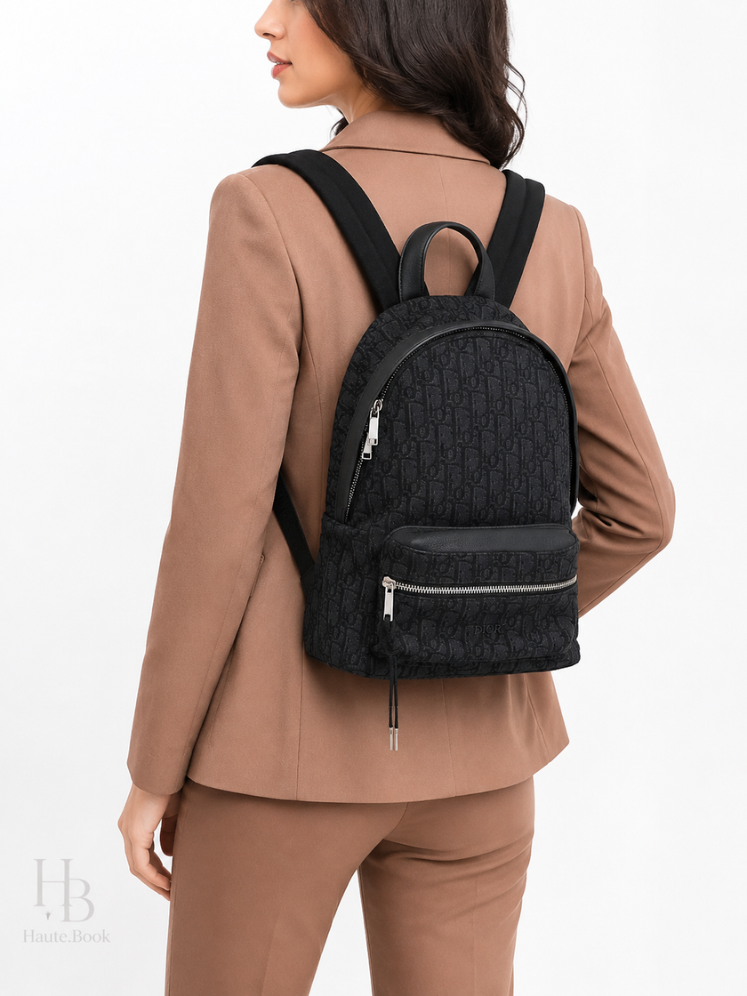 DIOR Oblique Rider Backpack Black