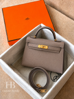 [Price on Request] HERMES Mini Kelly II Gris Asphalte M8 Epsom Gold Hardware