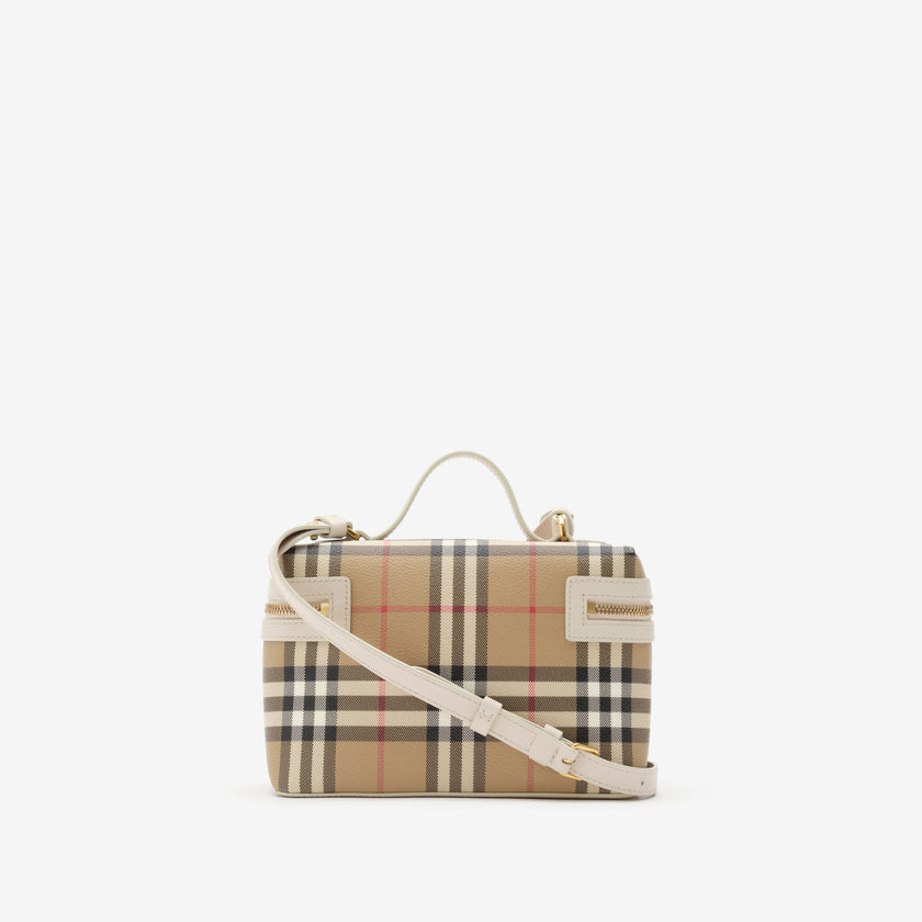 BURBERRY Check Vanity Bag - Beige