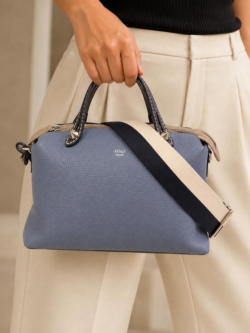 FENDI By The Way Leather Bag with Silver Buckle