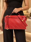 FENDI By The Way Leather Handbag Red