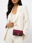 FENDI FF Diamond Chain Wallet Bordeaux/Purple