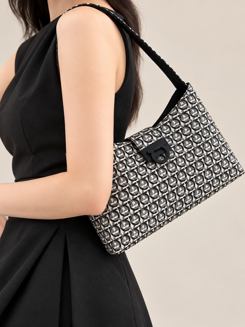 [Arriving in India] Brand New FERRAGAMO Coated Canvas Shoulder Bag