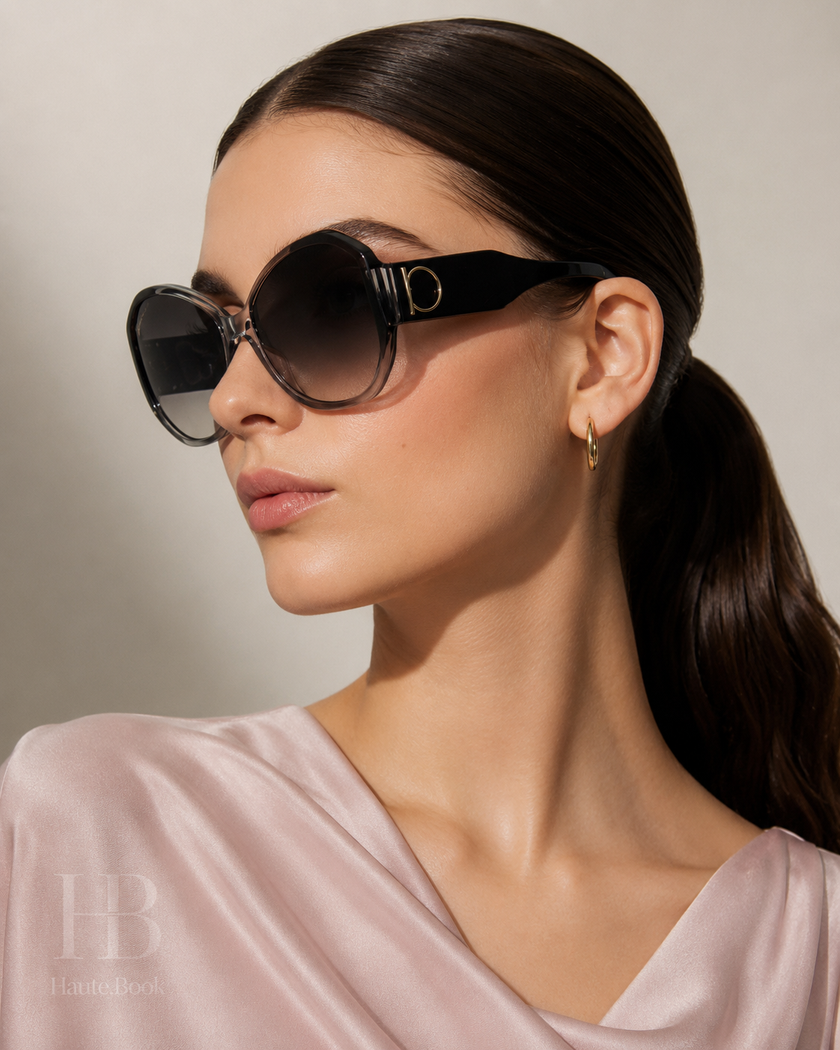 [At India] FERRAGAMO Grey Gradient Butterfly Ladies Sunglasses