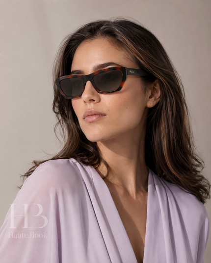 FERRAGAMO Salvatore Grey Cat Eye Sunglasses SF958S 214 55