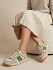 GUCCI women's GG sneakers, beige and white GG canvas