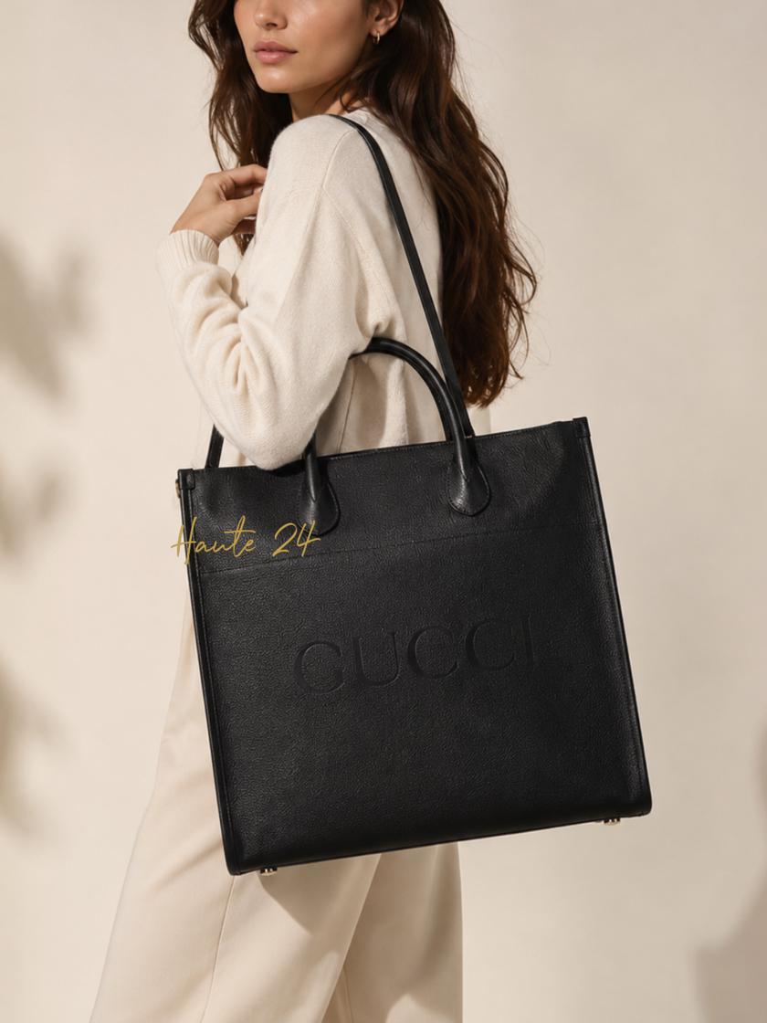 GUCCI Large Tote Bag with Gucci Logo Bag