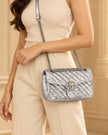 GUCCI Chain Shoulder Bag GG Marmont Quilted Small Leather Sequin