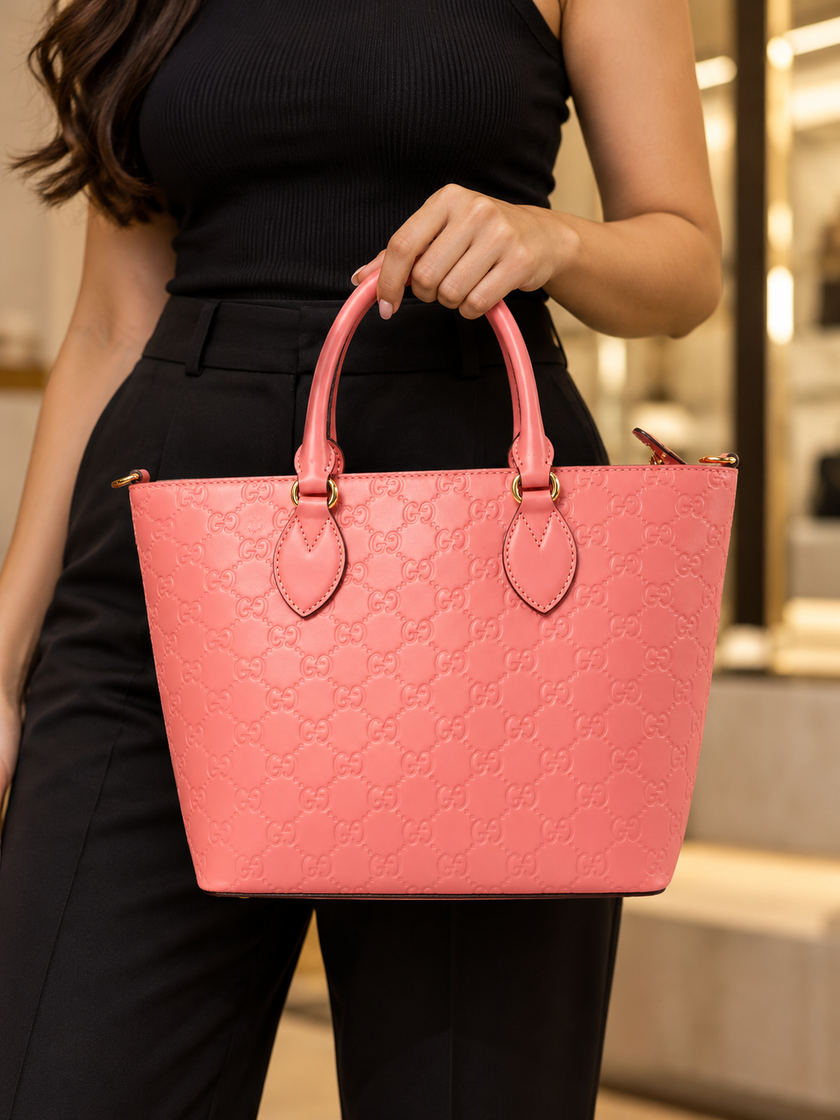 GUCCI Guccissima Small Bucket Tote Bag