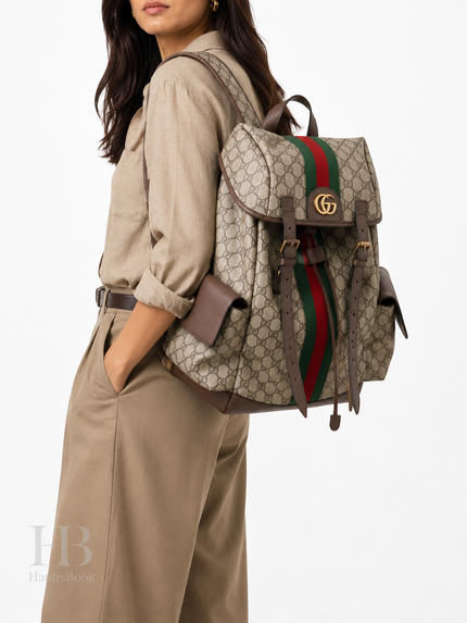 GUCCI Offdia Backpack Brown/Red/Green