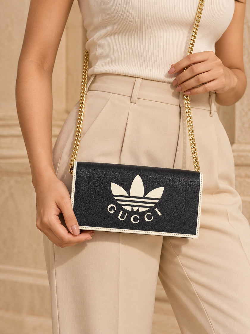 GUCCI GG Black White Wallet