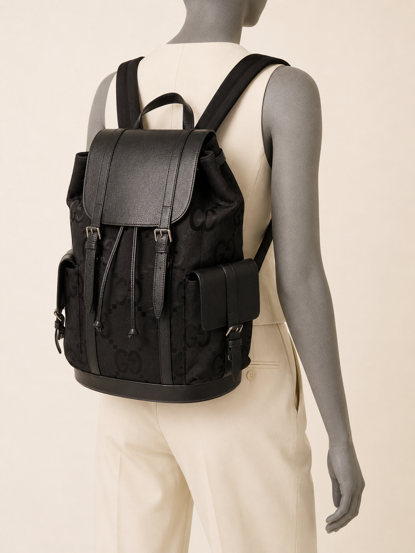 GUCCI Canvas Jumbo GG Backpack