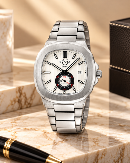GV2 BY GEVRIL Potente White Dial Men's Watch
