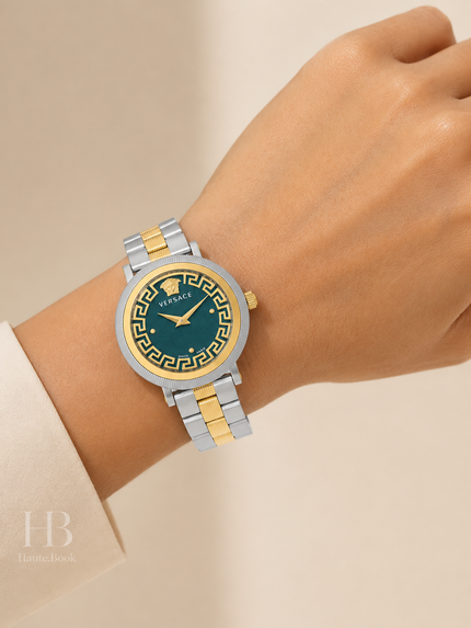 VERSACE Greca Flourish Quartz Green Dial Ladies Watch
