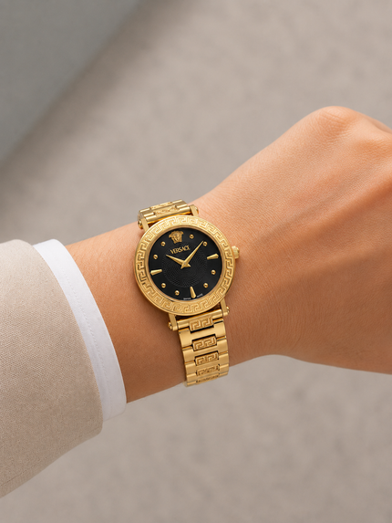 VERSACE Greca Sphere Quartz Black Dial Ladies Watch
