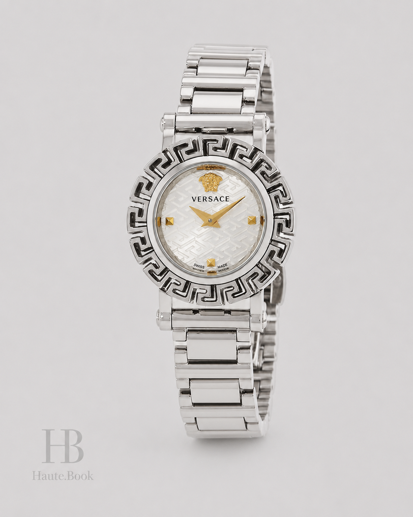 VERSACE Greca Glam Quartz Silver Dial Ladies Watch