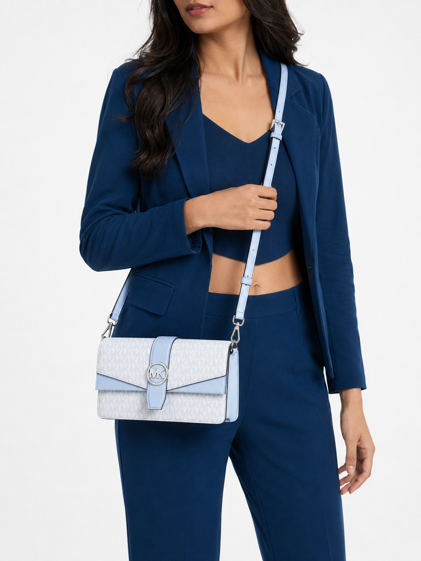 MICHAEL KORS Greenwich Medium Signature Logo Shoulder Bag