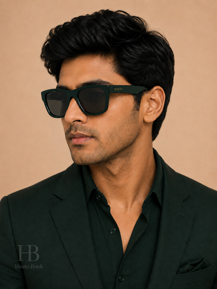 GUCCI Grey Square Men's Sunglasses GG1427S 001 53