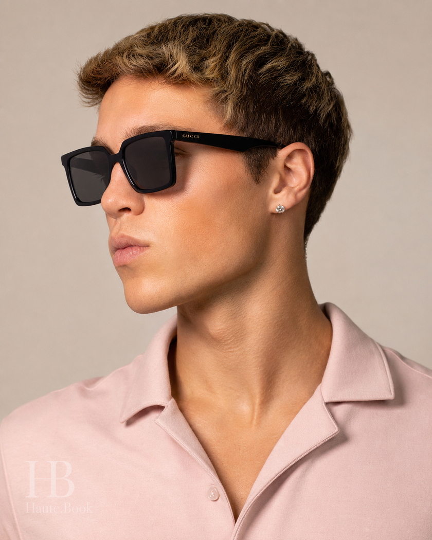 GUCCI Grey Square Men's Sunglasses GG1540S 001 55