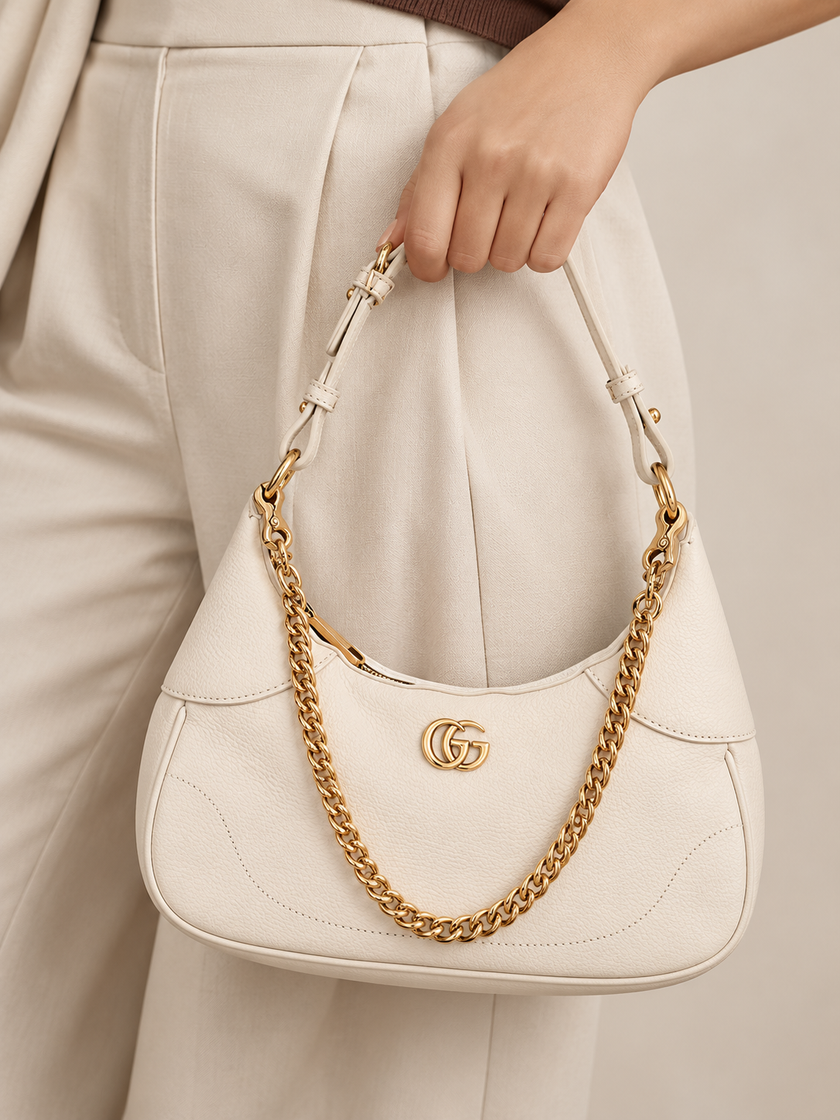GUCCI Aphrodite Small Leather Shoulder Bag